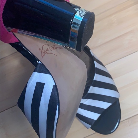 Sam Edelman Odetta Striped Block Heels - Picture 3 of 3